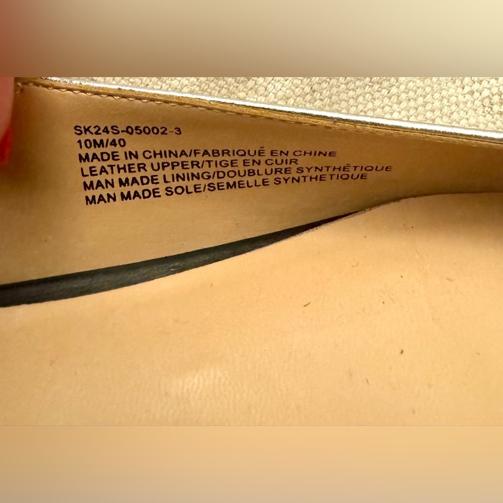 Saks Fifth Avenue Mary Jane in Silver with Black Strap - Picture 10 of 12